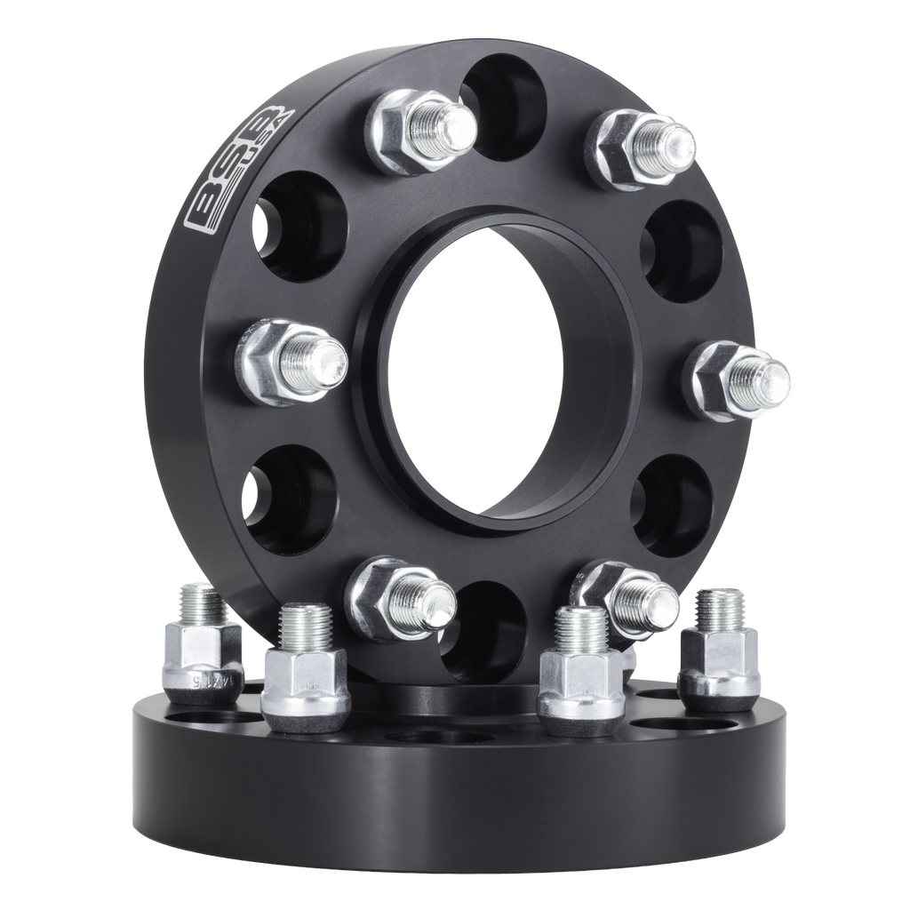 1" 6x5.5 Hubcentric Wheel Spacers - Black
