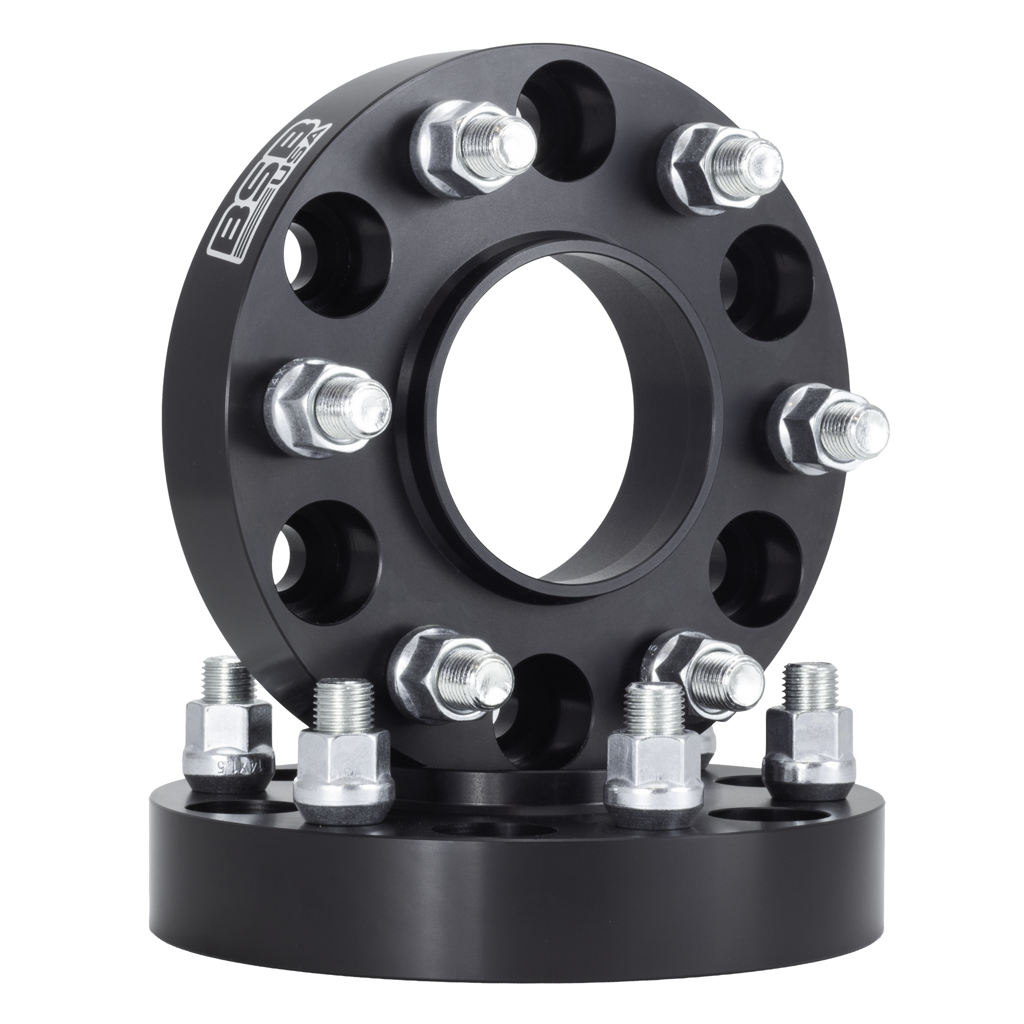 1" 6x5.5 Hubcentric Wheel Spacers - Black