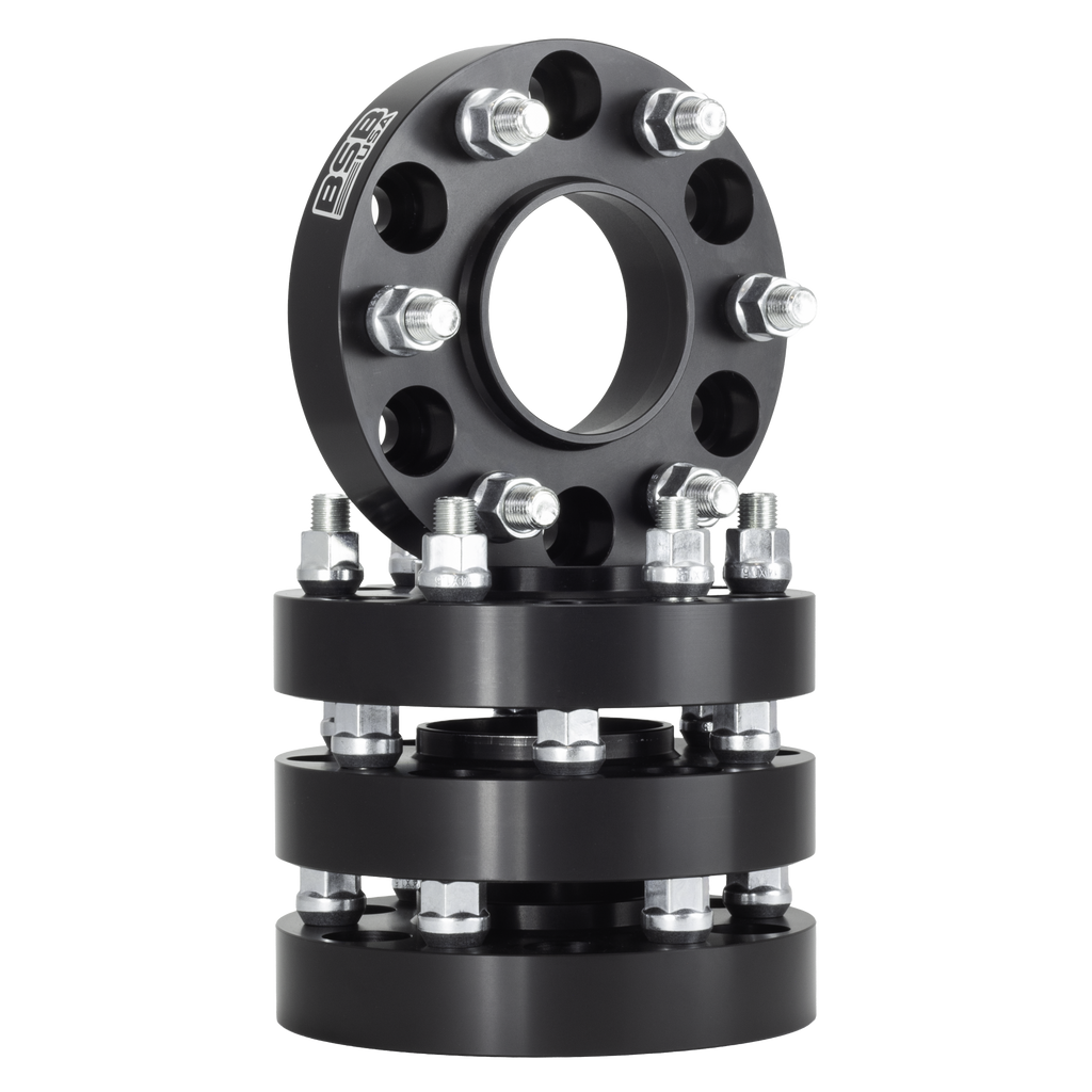 1" 6x5.5 Hubcentric Wheel Spacers - Black