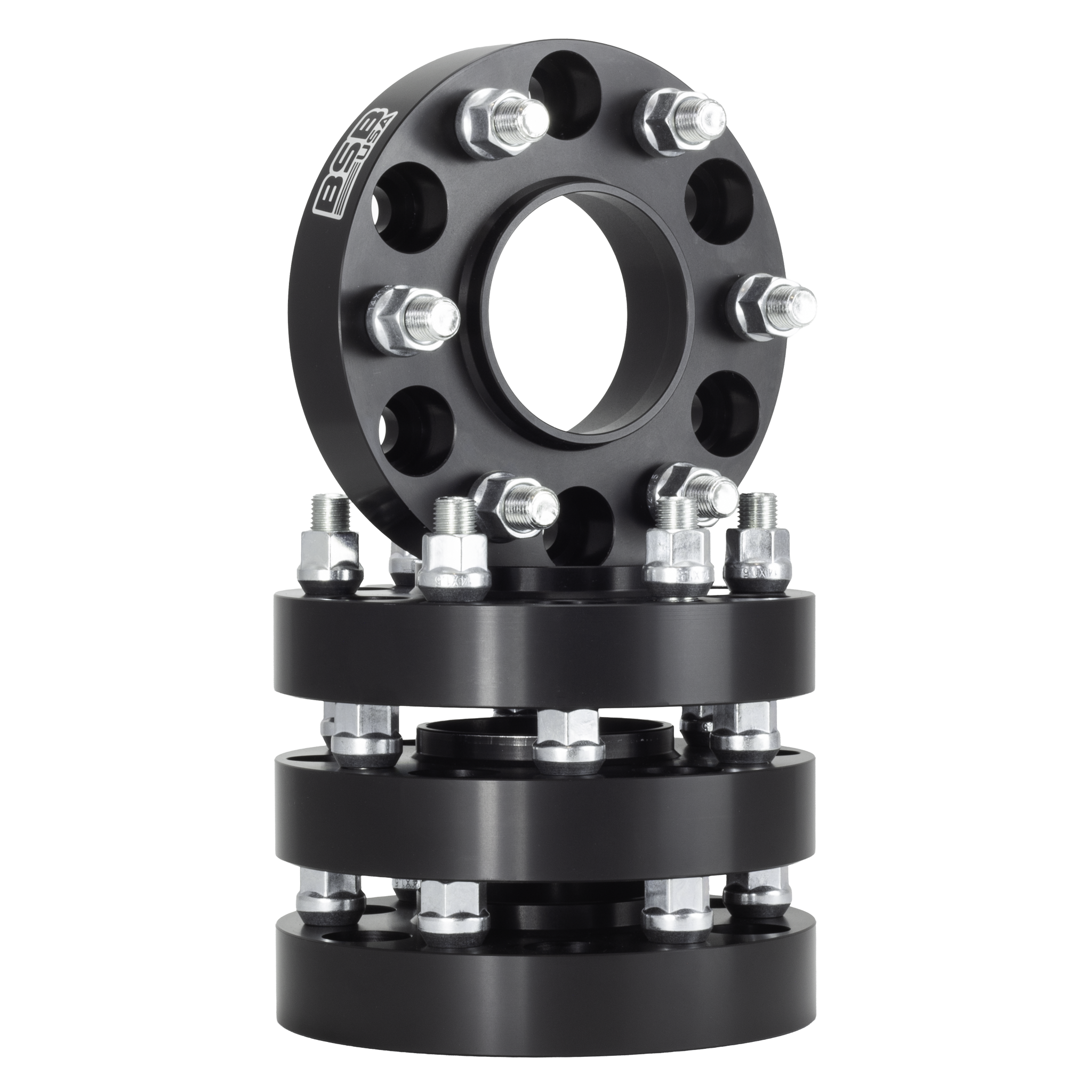 1" 6x5.5 Hubcentric Wheel Spacers - Black