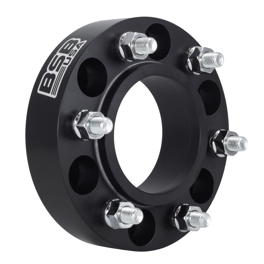 1" 6x5.5 Hubcentric Adapter Spacers - Black