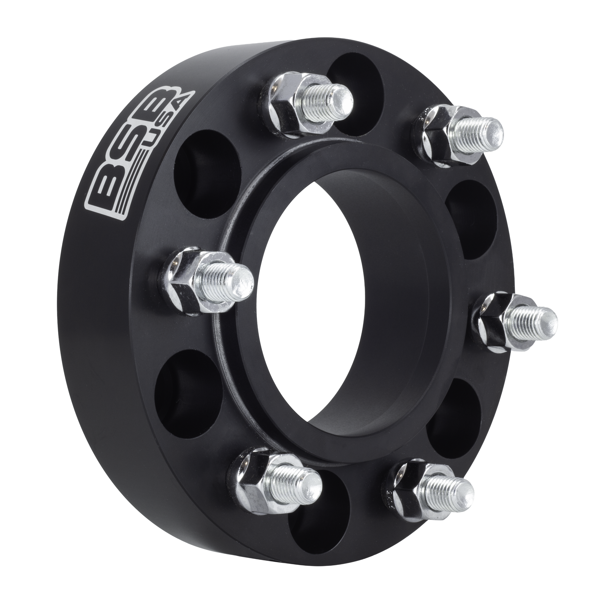 1" 6x5.5 Hubcentric Adapter Spacers - Black