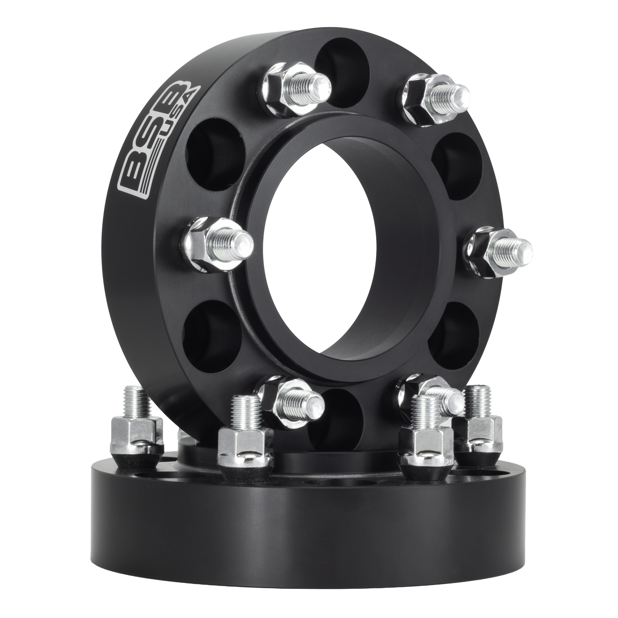 1" 6x5.5 Hubcentric Adapter Spacers - Black