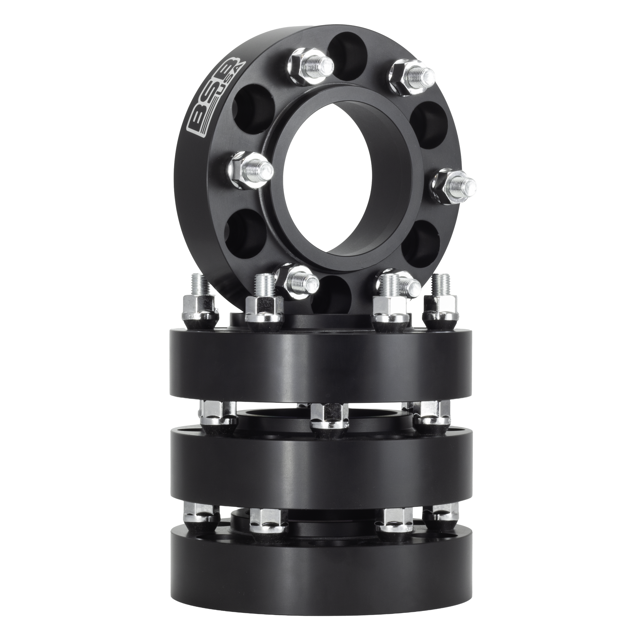 1" 6x5.5 Hubcentric Adapter Spacers - Black